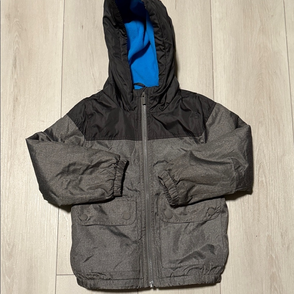 Carterโs Kids Gray and Black Hooded Jacket size S/4
